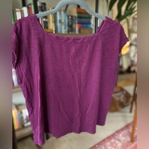 Eileen Fisher | Organic Hemp and Cotton Square-neck Tee
